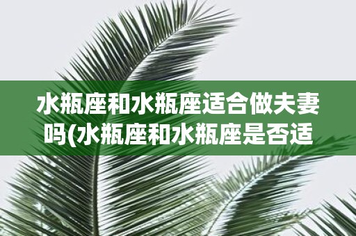 水瓶座和水瓶座适合做夫妻吗(水瓶座和水瓶座是否适合结为夫妻？)