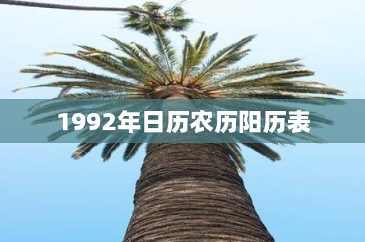 1992年日历农历阳历表