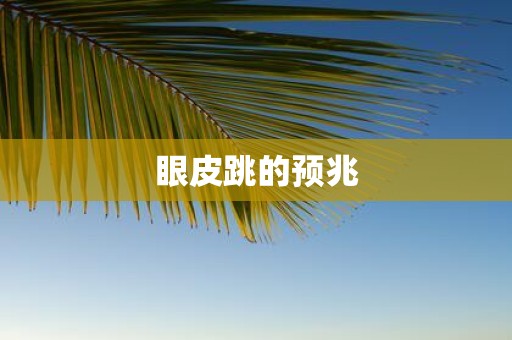 眼皮跳的预兆