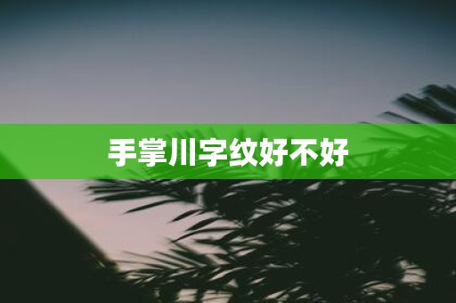 手掌川字纹好不好