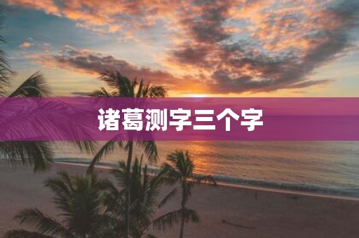 诸葛测字三个字