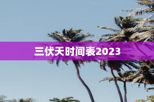 三伏天时间表2025
