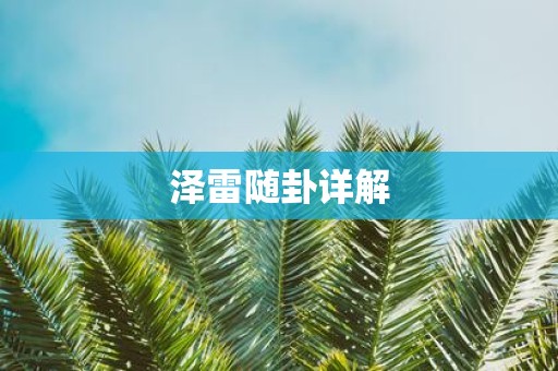 泽雷随卦详解