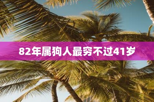 82年属狗人最穷不过41岁