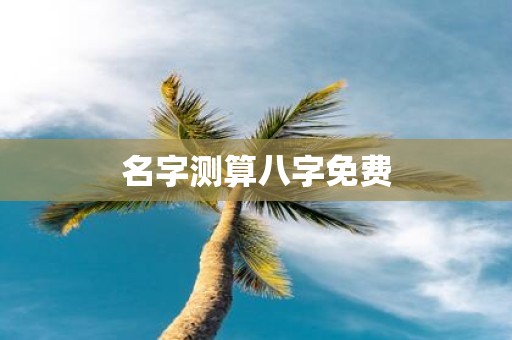 名字测算八字免费