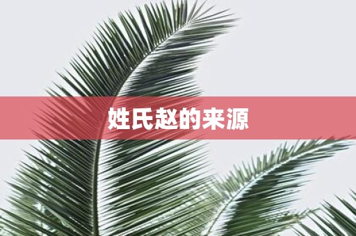 姓氏赵的来源