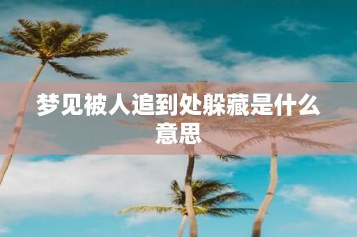 梦见被人追到处躲藏是什么意思