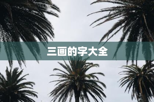 三画的字大全