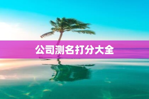 公司测名打分大全