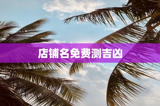 店铺名免费测吉凶