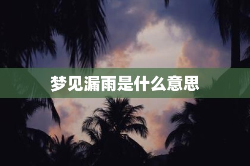 梦见漏雨是什么意思