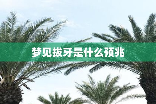 梦见拔牙是什么预兆