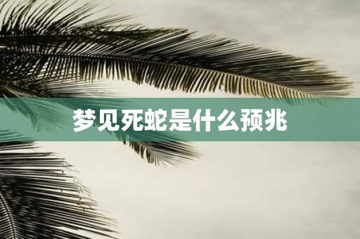 梦见死蛇是什么预兆