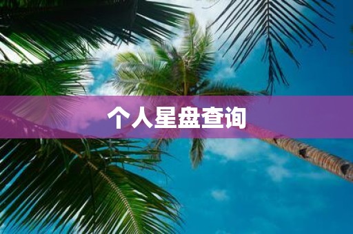 个人星盘查询