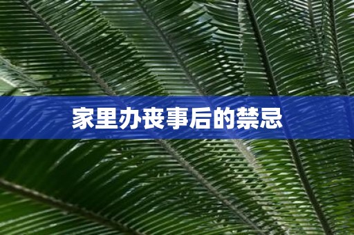 家里办丧事后的禁忌