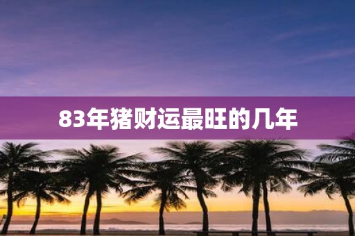 83年猪财运最旺的几年