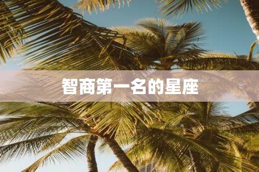 智商第一名的星座