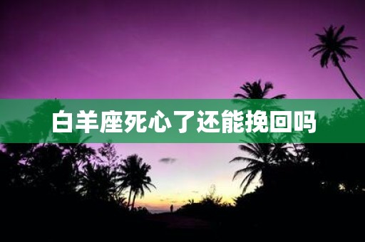 白羊座死心了还能挽回吗