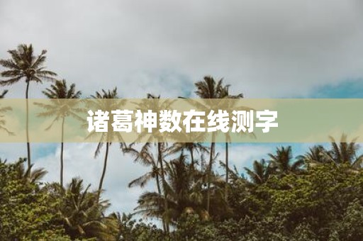 诸葛神数在线测字