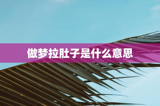 做梦拉肚子是什么意思