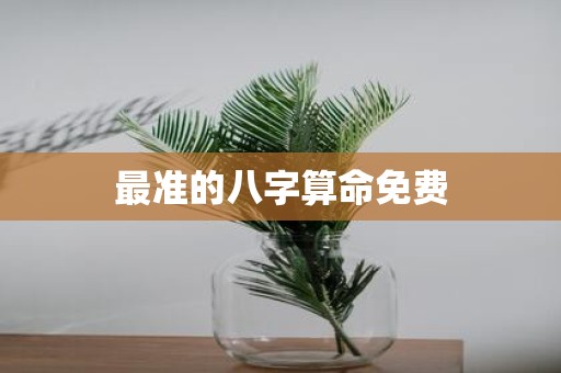 最准的八字算命免费