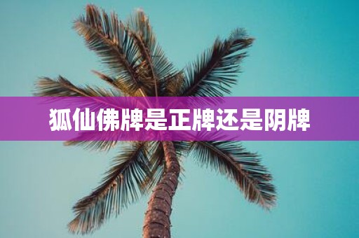 狐仙佛牌是正牌还是阴牌