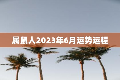属鼠人2025年6月运势运程