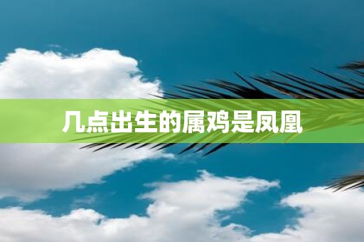 几点出生的属鸡是凤凰