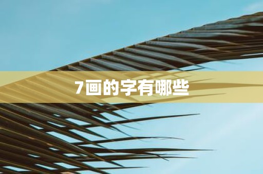 7画的字有哪些
