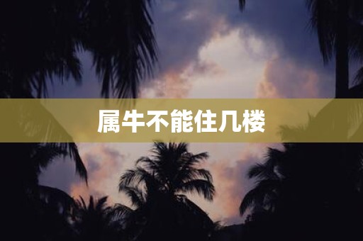 属牛不能住几楼
