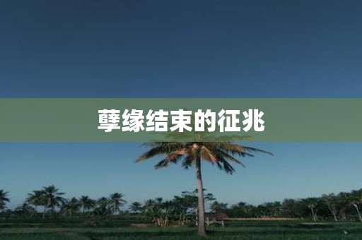 孽缘结束的征兆