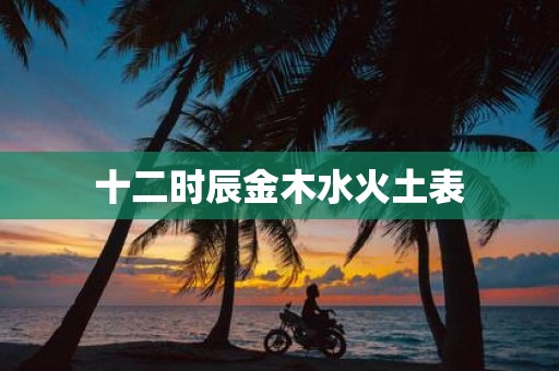 十二时辰金木水火土表