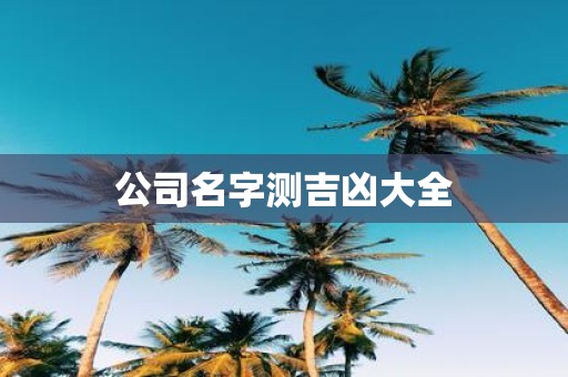 公司名字测吉凶大全