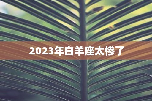 2023年白羊座太惨了