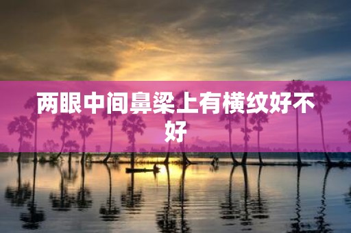 两眼中间鼻梁上有横纹好不好