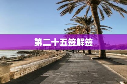 第二十五签解签