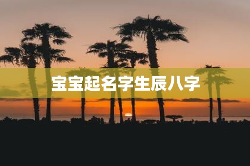 宝宝起名字生辰八字