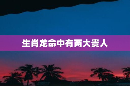 生肖龙命中有两大贵人