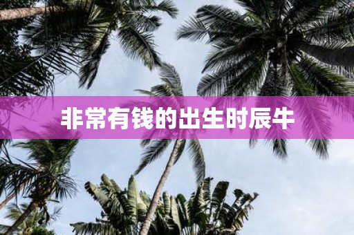 非常有钱的出生时辰牛