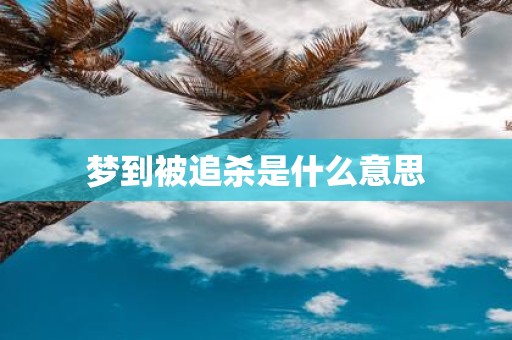 梦到被追杀是什么意思