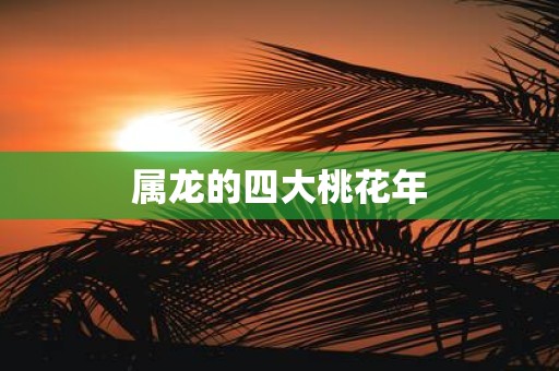 属龙的四大桃花年