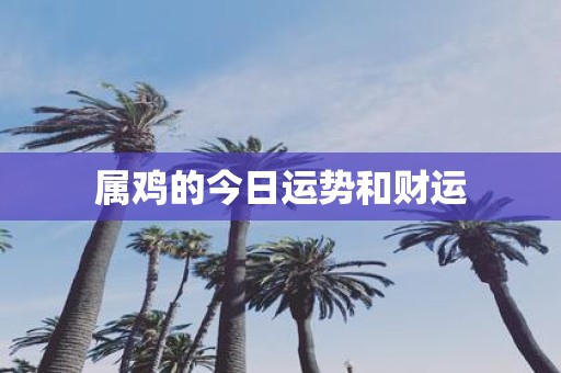 属鸡的今日运势和财运