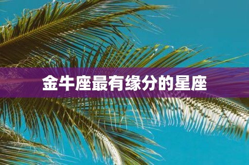 金牛座最有缘分的星座