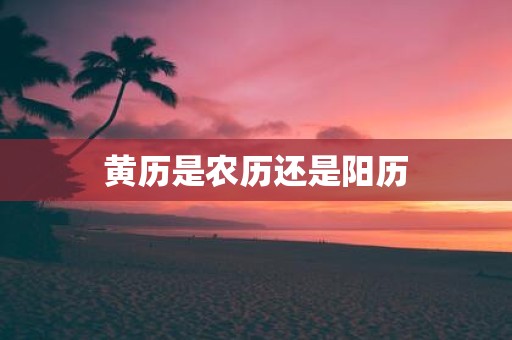 黄历是农历还是阳历