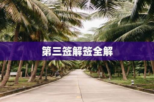 第三签解签全解