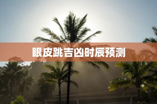 眼皮跳吉凶时辰预测