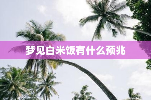 梦见白米饭有什么预兆
