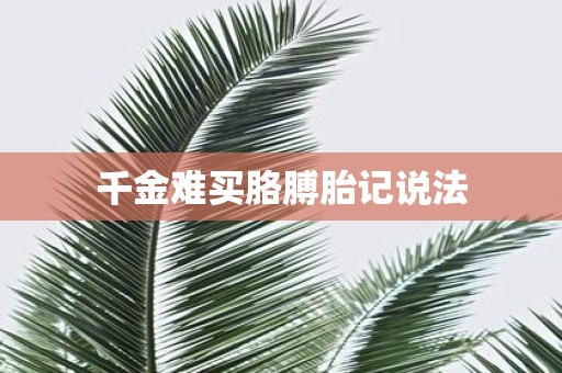 千金难买胳膊胎记说法