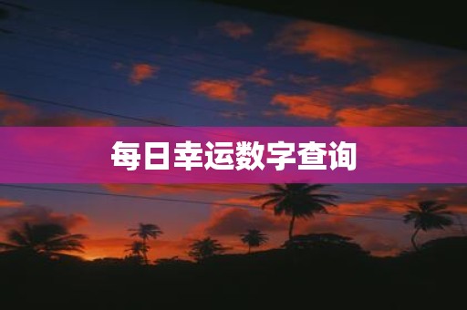 每日幸运数字查询