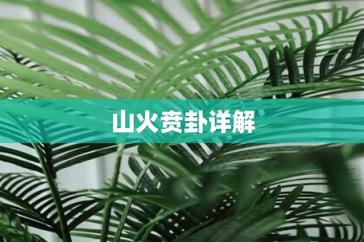 山火贲卦详解